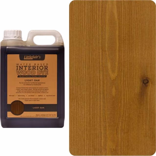 Littlefair's Indoor Wood Stain in Light Oak, Brown, 25 l