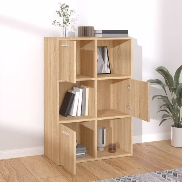 Berkfield Home Storage Cabinet in Sonoma Oak, Light Tan, W/D/H: 60 x 29.5 x 90 cm