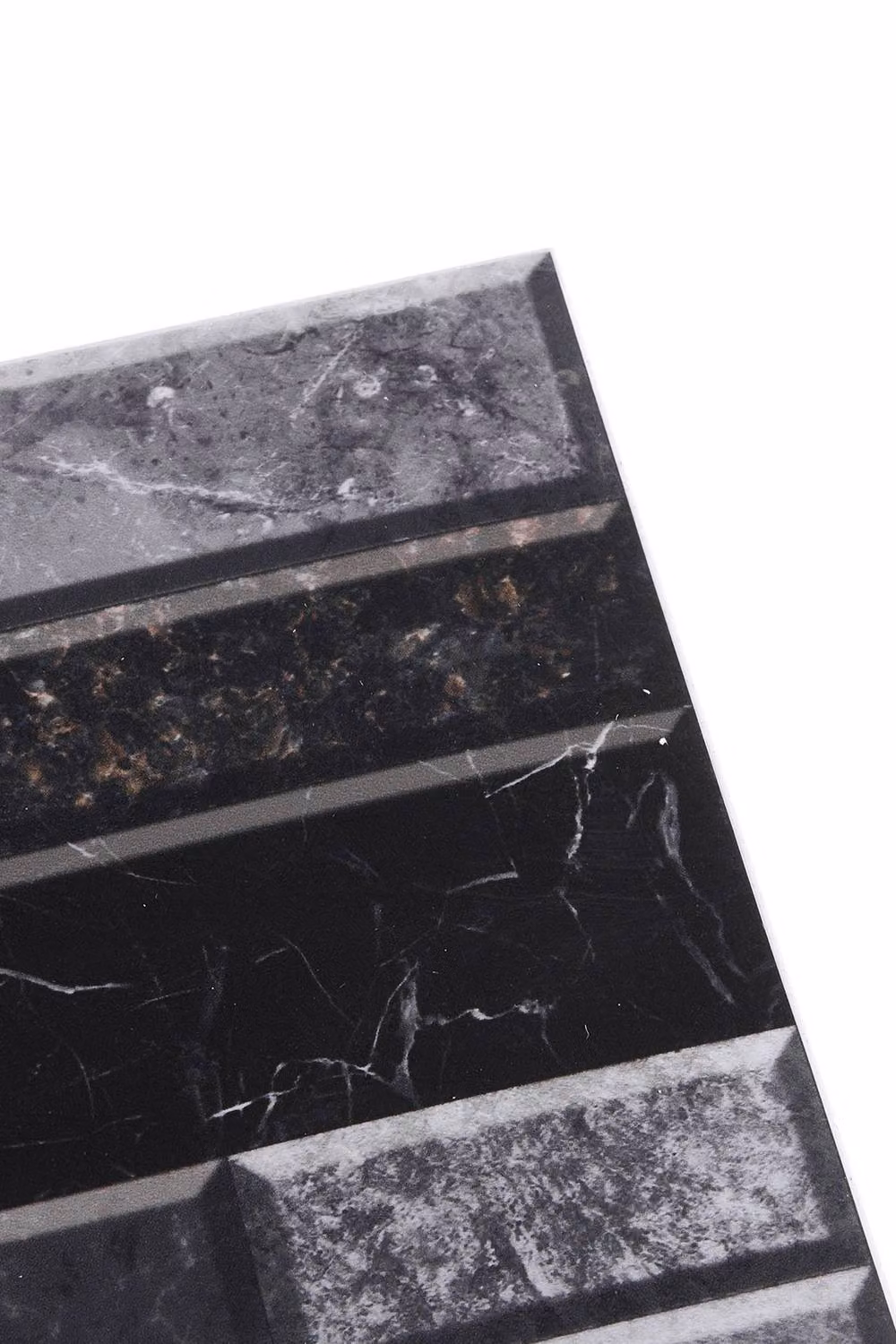 Living and Home 20Pcs Self-Adhesive Marble Effect Wall Tile Stickers in Dark Grey – 4