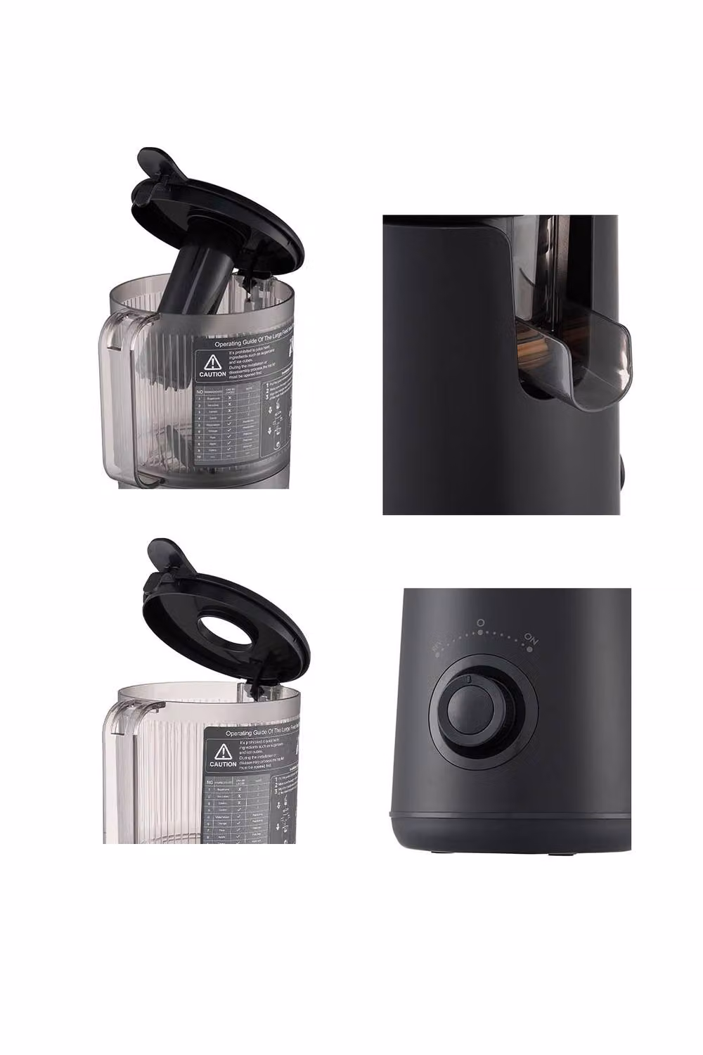 ExtraStar 300W Slow Masticating Cold Press Juicer with Lid, Black – 4