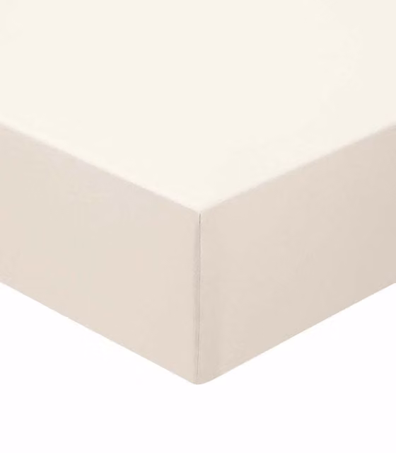 Murmur 250TC Plain Dye Cotton Percale Fitted Sheet in Beige, Single Size