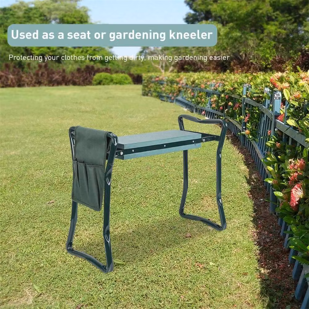FLAVORA Green Metal Garden Kneeler Seat – 5