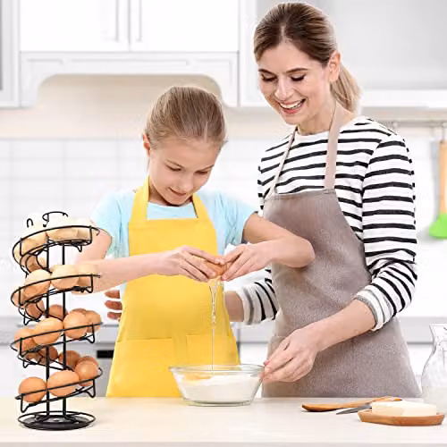 Joeji's Kitchen Rotating Egg Holder Storage Rack in Black – 3