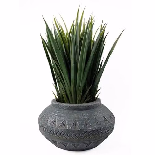 Leaf Extra Large Square Geometric Cachepot Planter in Grey, W/D/H: 40 x 40 x 40 cm – 1