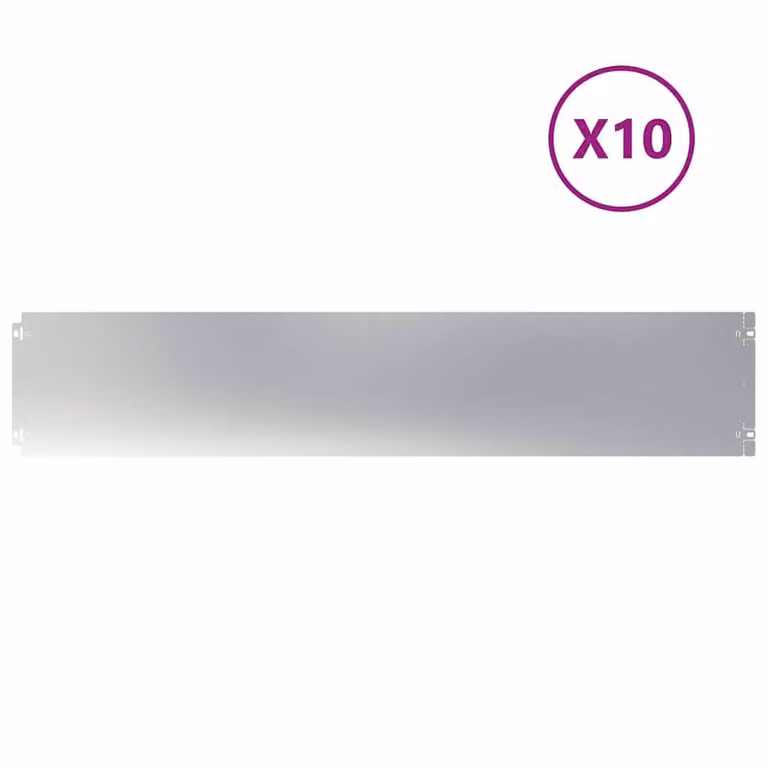 Berkfield Home Galvanised Steel Lawn Edgings, White, 10 pcs, W/H: 20 x 103 cm