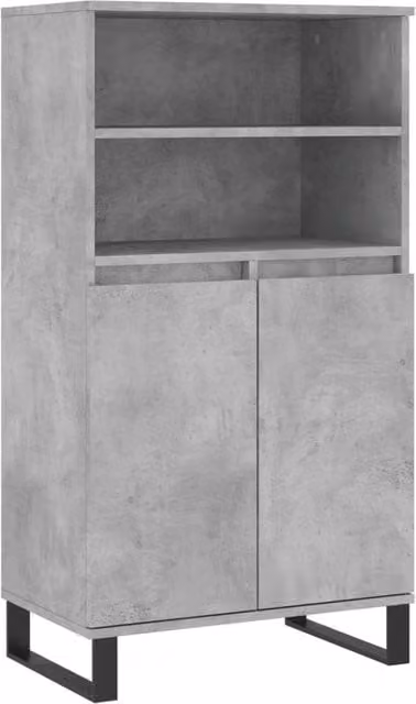 Berkfield Home Industrial Highboard in Concrete Grey, W/D/H: 60 x 36 x 110 cm – 1