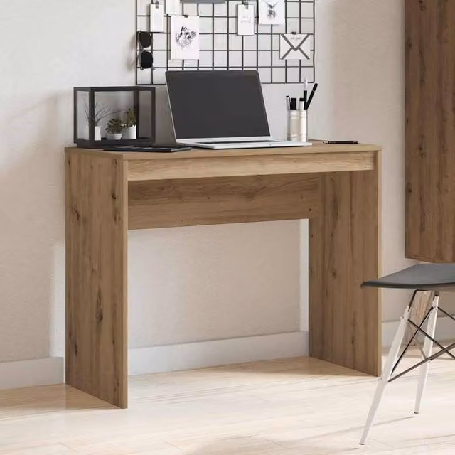 Berkfield Home Modern Artisan Oak Writing Desk in Brown, W/D/H: 90 x 40 x 72 cm