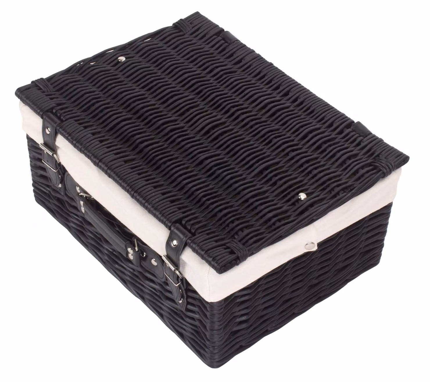 Red Black Willow Empty Picnic Basket with White Lining, W 41 cm – 3