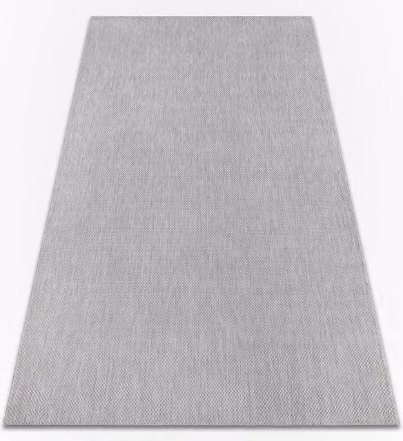 RugsX Grey Flat Weave Rectangular Rug, W/D/H: 80 x 150 cm