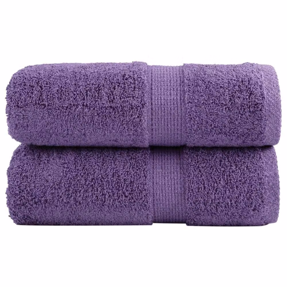 Berkfield Home SOLUND Premium Cotton Terry Guest Towels, Purple, W: 30 cm, H: 50 cm, 2 Pack – 2