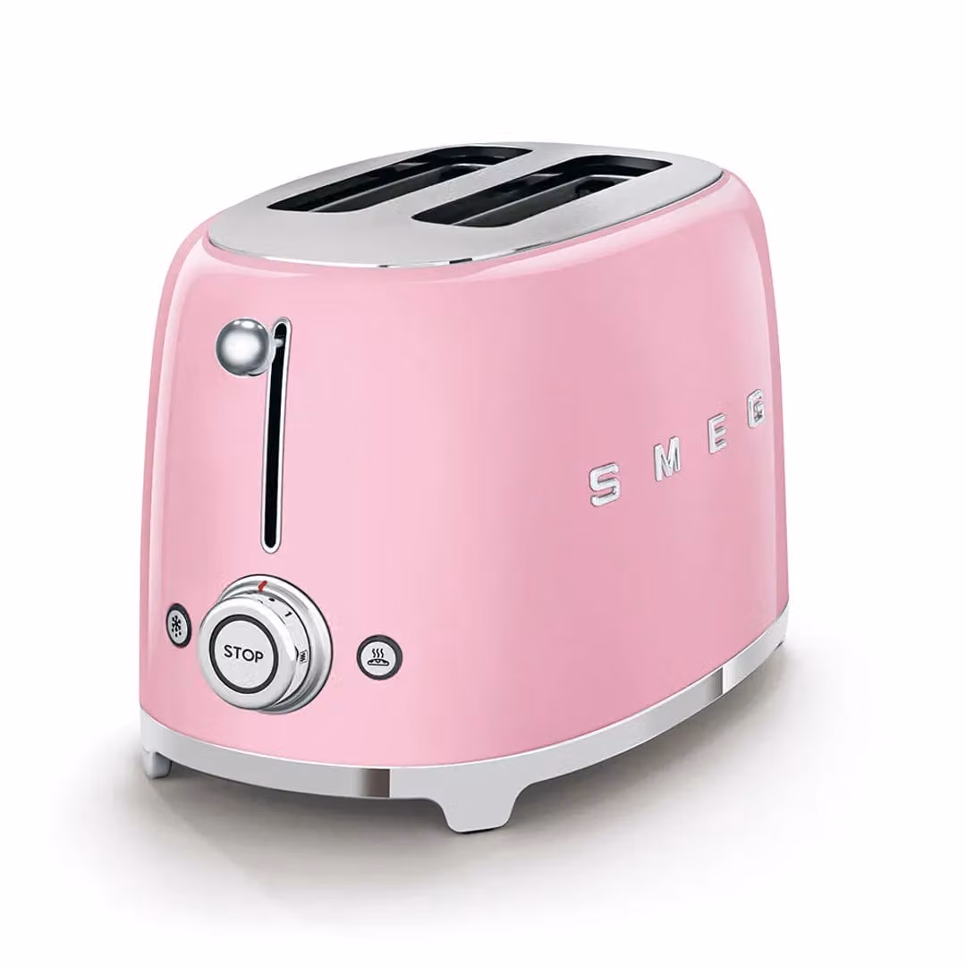 Smeg KLF03 and TSF01 Kettle and 2 Slice Toaster Set in Pink