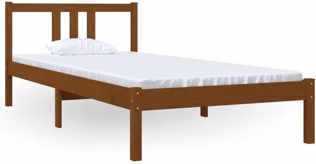Berkfield Home Solid Wood Pine Bed Frame in Brown, W/D/H: 90 x 200 cm – 1