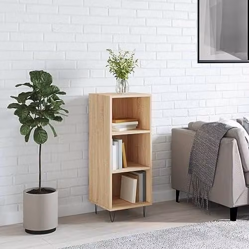 vidaXL Sonoma Oak Sideboard in Brown, W/D/H: 34.5 x 32.5 x 90 cm