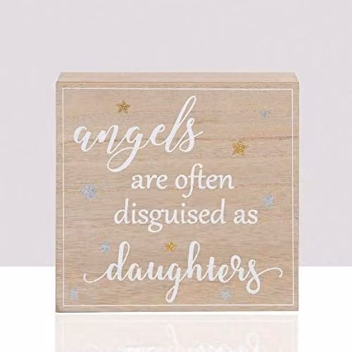 Widdop Angel Condolence Mantel Plaque in Brown, Silver and Beige Wood – 1