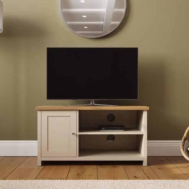 GFW Lancaster Small TV Cabinet in Cream and Oak – 3