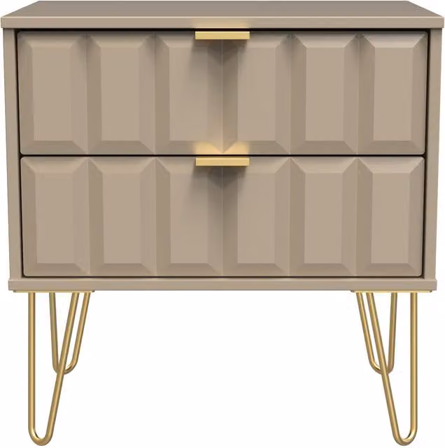 2 U Metro Ready Assembled 2 Drawer Side Table in Light Brown