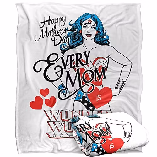LOGOVISION White Multicolour Fleece Throw Blanket, W: 152 cm, D: 127 cm