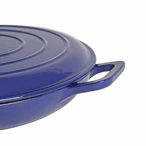 Argon Tableware Enamelled Cast Iron Shallow Casserole Dish with Self-Basting Lid, 2.3 l, Blue – 3