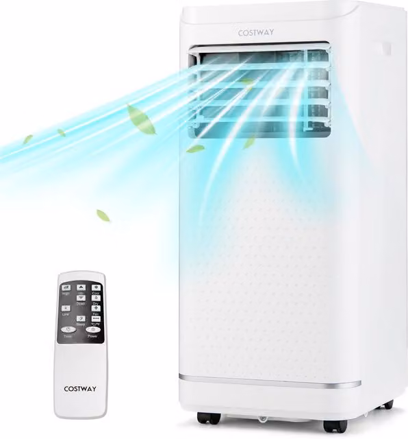 Costway 3-in-1 Monobloc Energy-saving Air Conditioner with Remote Control, Sleep Mode and Timer, White