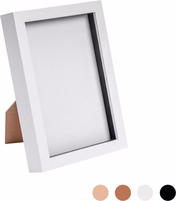 Nicola Spring White A5 Rectangular Single 3D Box Photo Frame for Tabletop