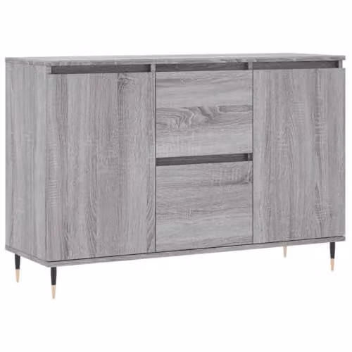 vidaXL Mid-Century Grey Sonoma Sideboard in Engineered Wood W/D/H: 101.5 x 35 x 70 cm – 1