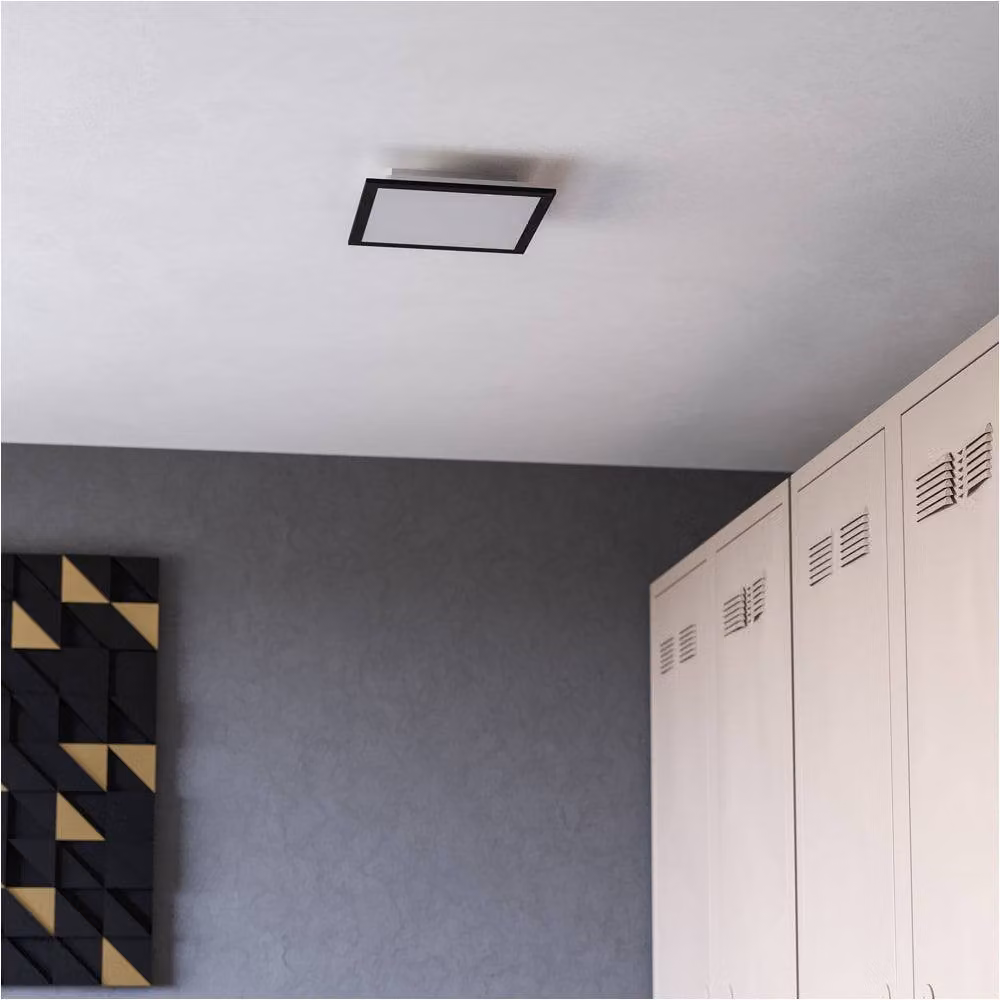 Loops Modern Black Square LED Ceiling Light – 3