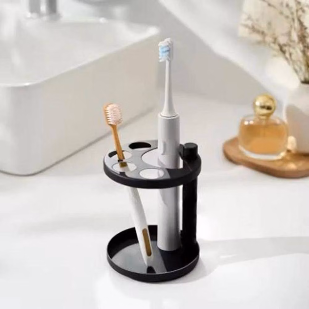 SPETLEK Stainless Steel Freestanding Bathroom Toothpaste and Toothbrush Holder with Drainage, Black – 4