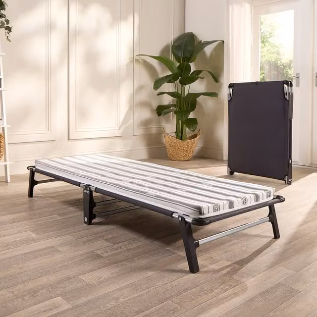 Jay-Be ME70 Single Mobile Folding Bed with Comfort Foam Mattress, Grey
