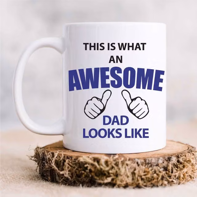 60 Second Makeover Limited This is What an Awesome Dad Looks Like Ceramic Mug in White – 1