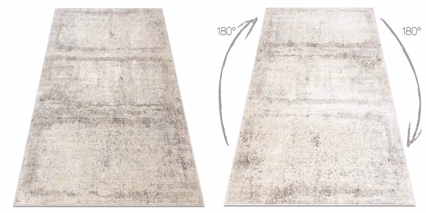 RugsX Fusion Geometric Modern Rectangular Rug in Yellow and White, W: 80 cm, L: 150 cm