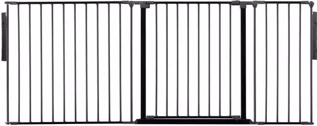 Safetots Premium Multi Panel Metal Room Divider, Black, W: 187 cm, H: 70 cm