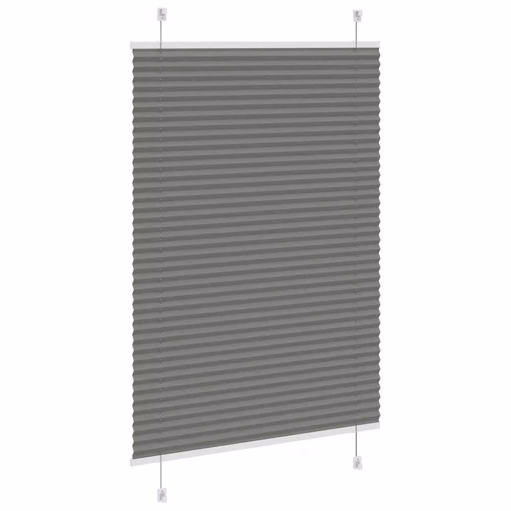 Berkfield Home Single Pleat Fabric Blind in Anthracite Grey, W: 95 cm, H: 150 cm – 1