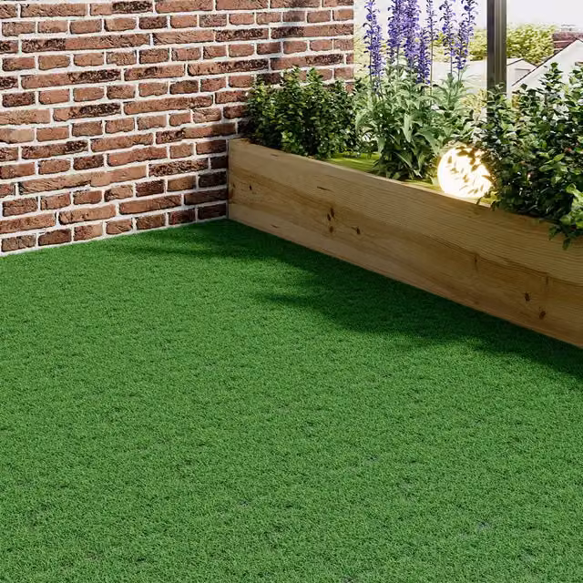 Livingandhome Set of 11 Green Artificial Grass Turf Tiles W/D/H: 30 x 30 x 30 cm