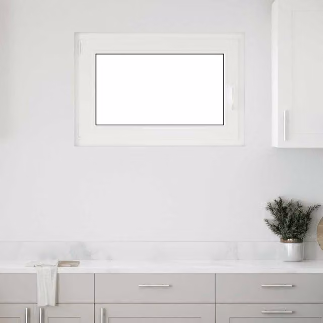 Berkfield Home RISOR White Plastic Basement Tilt and Turn Window, W: 90 cm, H: 50 cm, DIN Left