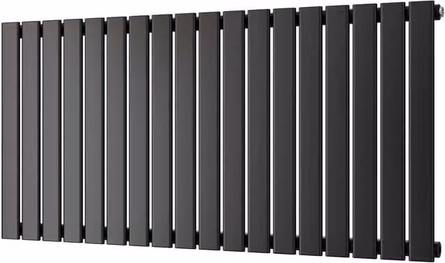 UK Radiators Typhoon Black Vertical Designer Radiator, W: 122.4 cm, H: 60 cm – 1