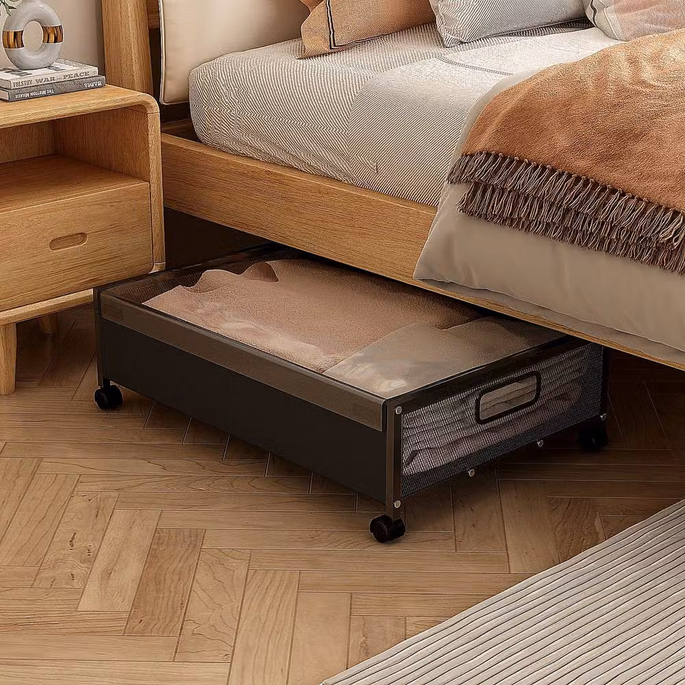 YnysTec Portable Underbed Storage Box on Wheels in Black – 5