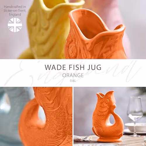 Tower Wade Fish Ceramic Jug, Orange, 0.6 l – 4