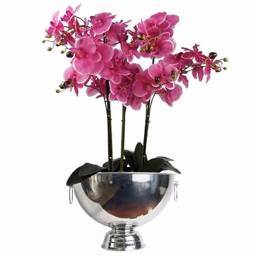 Leaf Metal Champagne Bowl in Gold or Silver, Diameter: 29 cm – 3