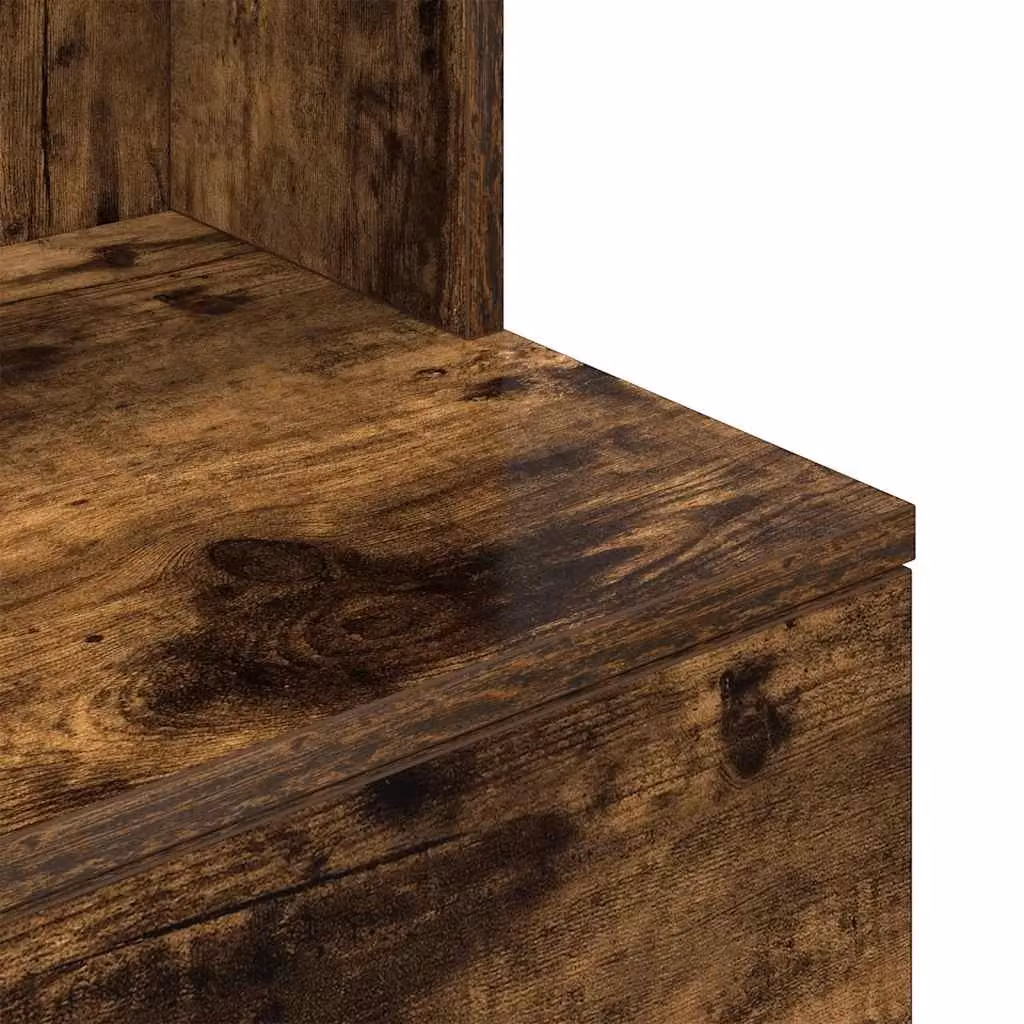 Berkfield Home Smoked Oak Bedside Cabinet W/D/H: 39 x 35 x 125 cm – 5