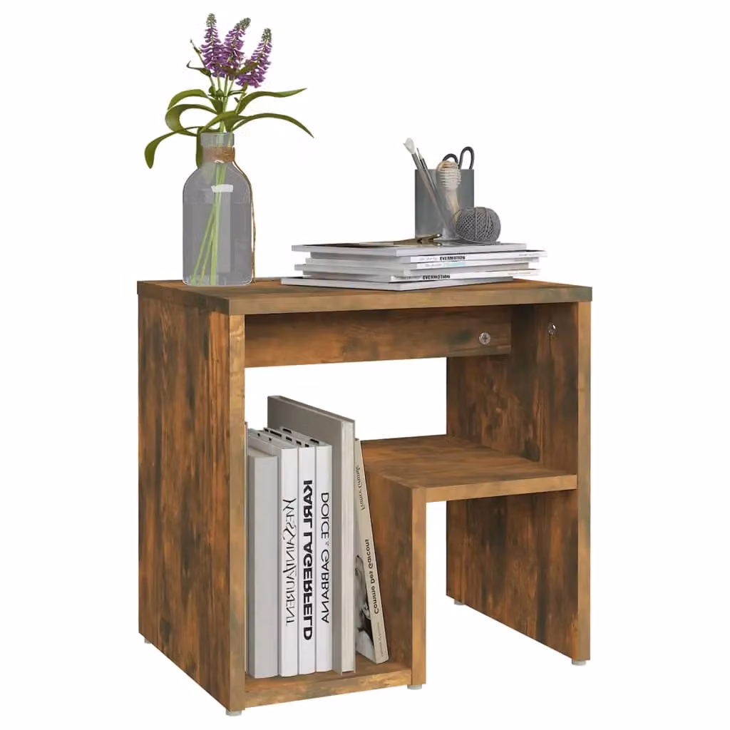 Berkfield Home Bed Cabinet in Smoked Oak Brown, W/D/H: 40 x 30 x 40 cm – 5
