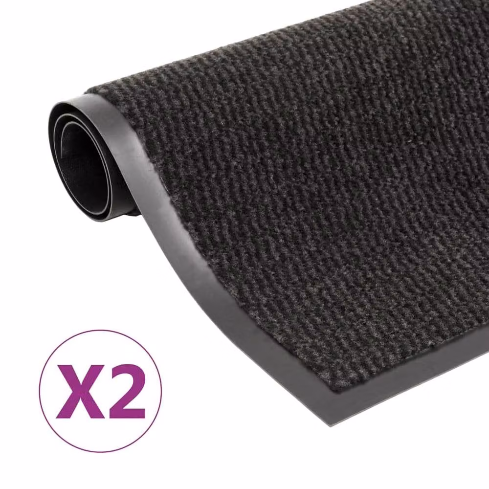 Berkfield Home Durable Dust Control Mats, 2 Pack, Black, Rectangular, W/D: 90 x 150 cm – 1
