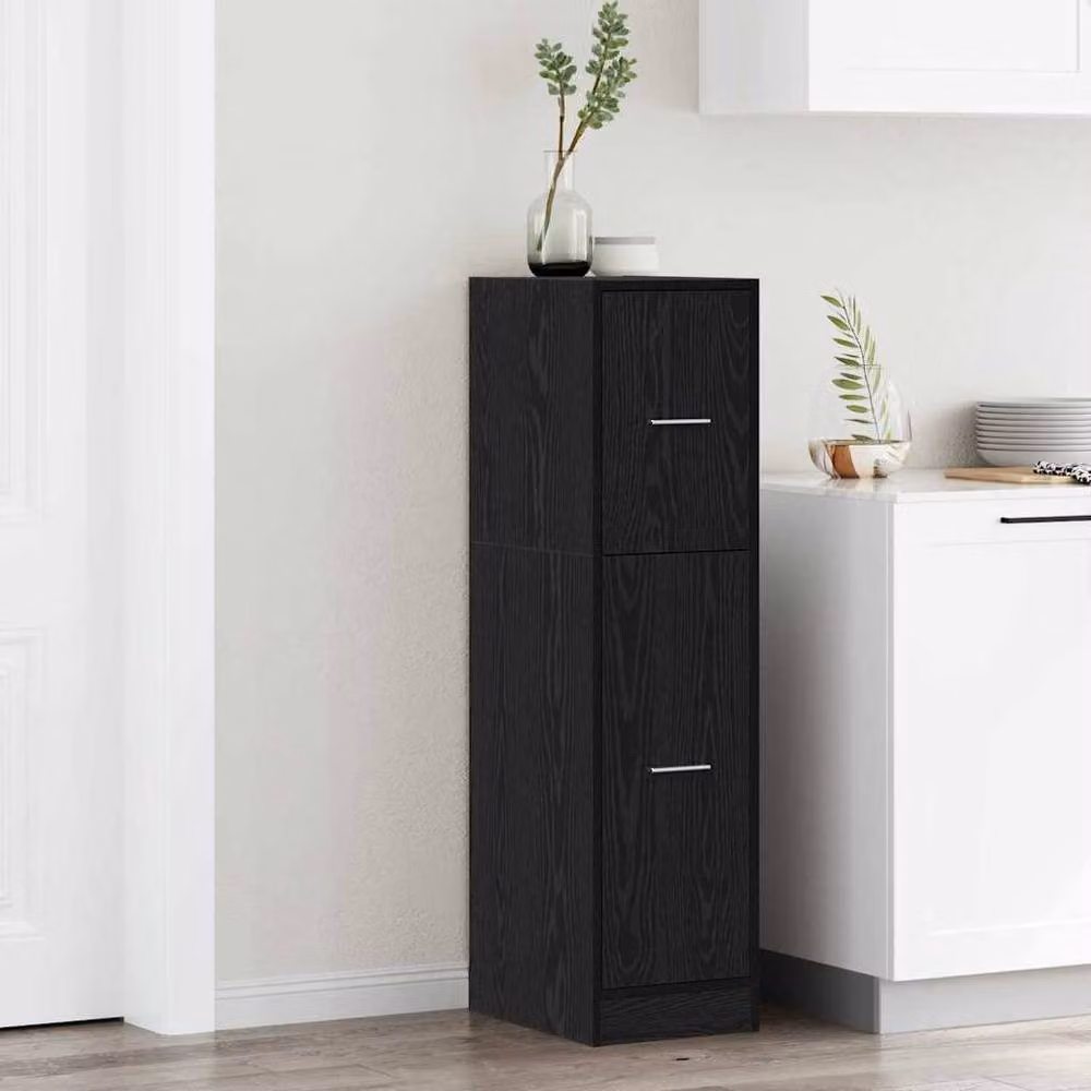 Berkfield Home Modern Apothecary Cabinet in Black Oak, W/D/H: 30 x 41 x 118 cm – 2
