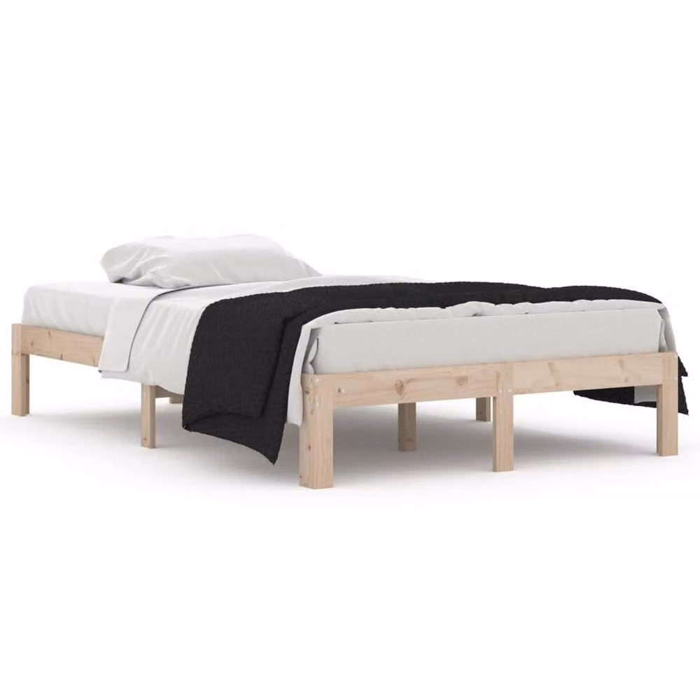 Berkfield Home Solid Wood Pine Bed Frame, Brown, W/D/H: 120 x 190 cm – 2
