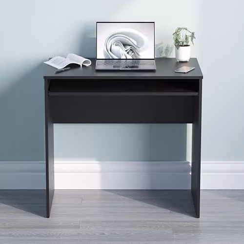 Vida Designs Huby Small Computer Desk in Black with Keyboard Tray – 4