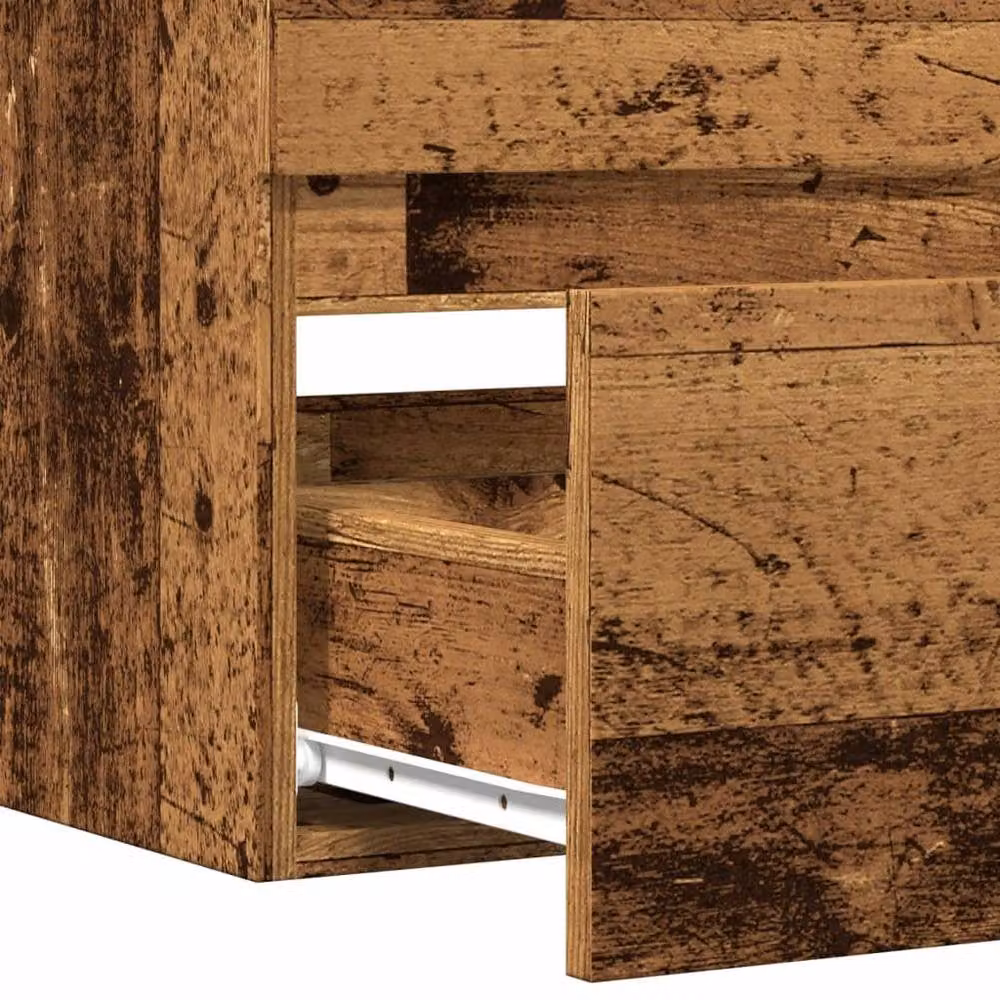Berkfield Home Spacious Wall Mounted Bathroom Hanging Cabinet in Brown Old Wood W/D/H: 80 x 38.5 x 45 cm – 4