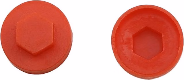 JCP Fixings Poppy Red Cover Caps 16mm, Grey, Box of 1000