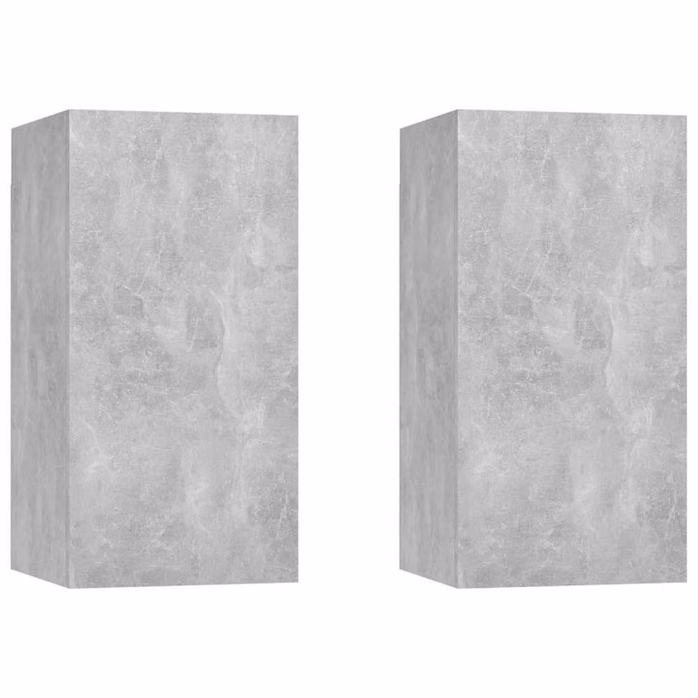 Berkfield Home Set of 2 TV Cabinets in Concrete Grey, Engineered Wood, W/D/H: 30.5 x 30 x 60 cm – 3