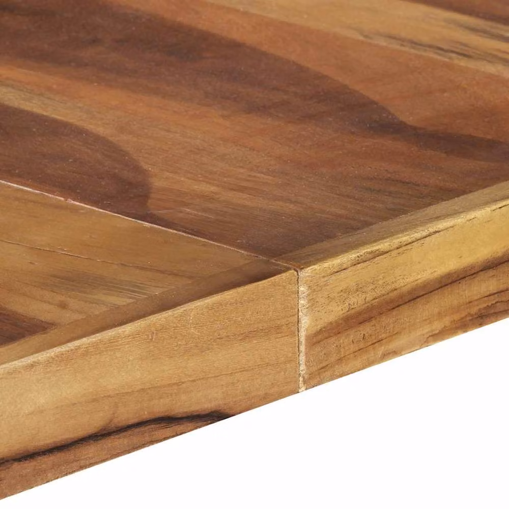 Berkfield Home Square Dining Table in Brown Solid Wood with Sled Base, W/D/H: 140 x 140 x 75 cm – 4