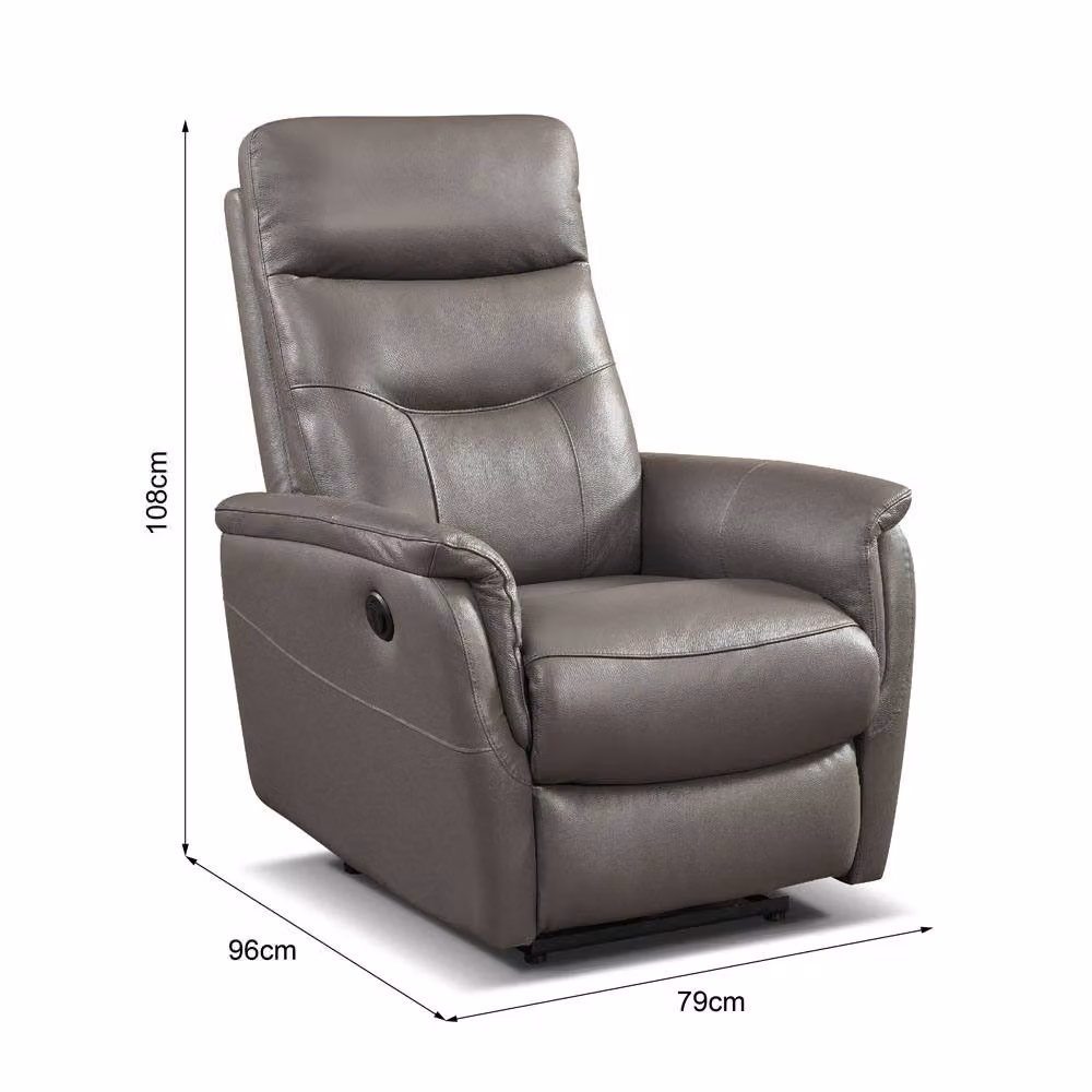 Home Garden Direct Medusa 3 Seater Power Reclining Sofa Set in Grey Synthetic Leather – 2