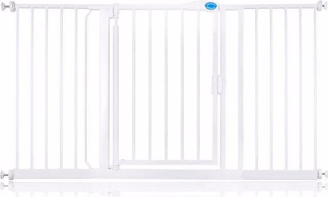Bettacare White Auto Close Stair Gate, No-Drill Extendable Swing Door, Width: 147 cm - 154 cm